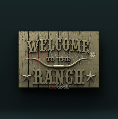 RANCH WELCOME SIGN 3D STL 3DWave